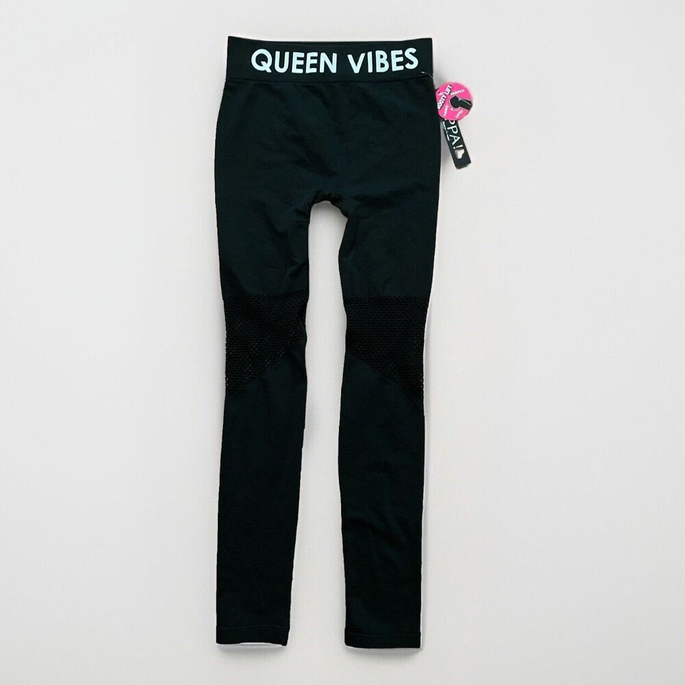 OPPA! Black Queen Vibes Booty Lifting Leggings Womens Size S/M NEW